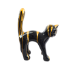 Statue chat en résine noir et or 45 cm – déco féline chic