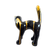 Statue chat en résine noir et or 45 cm – déco féline chic