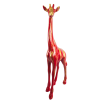 Statue girafe en résine rouge et or 102 cm – déco animale chic