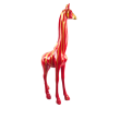 Statue girafe en résine rouge et or 102 cm – déco animale chic
