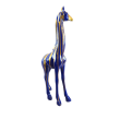 Statue girafe en résine bleu et or 102 cm – déco intérieure et extérieure