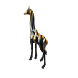 Statue girafe noir et or 102 cm – déco intérieure extérieure