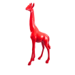 Statue girafe rouge en résine 102 cm – déco intérieure extérieure