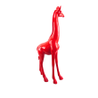 Statue girafe rouge en résine 102 cm – déco intérieure extérieure