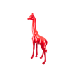 Statue girafe rouge en résine 102 cm – déco intérieure extérieure