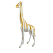 Statue girafe blanche et or 102 cm en résine – déco extérieure chic