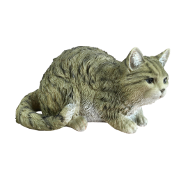 Statue chat couché en résine réaliste – déco intérieure extérieure