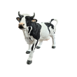 Statue vache en résine noir et blanc 50 cm – déco intérieure et extérieure