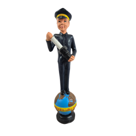 Statue personnage Bosch globe en résine 40 cm – déco vintage atelier