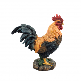 Statue coq en résine 34 cm – déco champêtre pour maison ou jardin