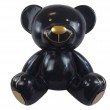 Statue Ours Assis en Résine Noir et Or – 60 cm