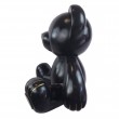 Statue Ours Assis en Résine Noir et Or – 60 cm - 4