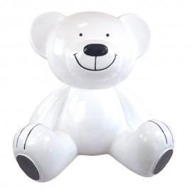 Statue Ours en Résine Assis Blanc 60 cm