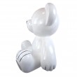 Statue Ours en Résine Assis Blanc 60 cm - 3