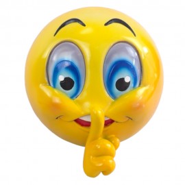 Statue Smiley Emoji Silence en Résine 29 cm – Déco Fun