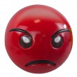Statue Smiley Emoji Colère en Résine – Déco insolite rouge 27 cm - 1