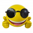 Statue Smiley Emoji Cool en Résine avec Lunettes – 33 cm - 1