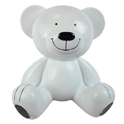 Statue Ours en Résine Blanche – 35 cm