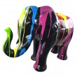 Statue Éléphant en Résine Multicolore – Fond Noir – 90 cm - 2