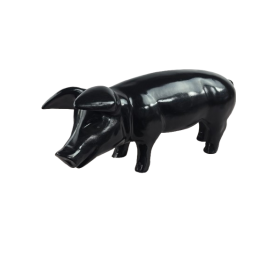 Statue Cochon Noir en Résine – 60 cm