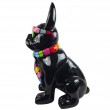 Statue Bouledogue 80 cm Lunettes Multicolores - Résine Peint Main - 1