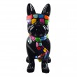 Statue Bouledogue 80 cm Lunettes Multicolores - Résine Peint Main - 3