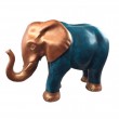 Statue Éléphant 90 cm Bleu Turquoise Cuivre Antique - Résine Décorative - 2