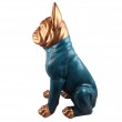Statue Bouledogue XXL Assis 80 cm Jeans Cuivre Antique - Résine Design - 1