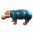 Statue Hippopotame XXL 100 cm Bleu Turquoise Cuivre Antique - Résine - 1