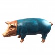 Statue en résine cochon 100 cm jeans et cuivre antique - 1