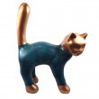 Statue en résine chat 67 cm jeans et cuivre antique - 1