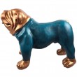 Statue en résine bouledogue 58 cm jeans et cuivre antique - 1
