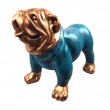 Statue en résine bouledogue 58 cm jeans et cuivre antique