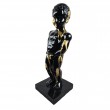 Statue en résine 60 cm – Manneken Pis noir et doré - 1