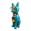 Statue en résine 60 cm – Chat design turquoise à lunettes - 2