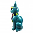 Statue en résine 60 cm – Chat design turquoise à lunettes - 3
