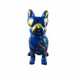 Statue en résine 60 cm – Bouledogue bleu et or design - 1
