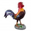 Statue en résine 70 cm – Coq XXL multicolore debout - 1