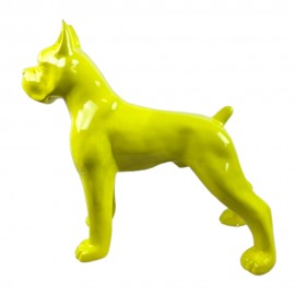 Statue en résine 52 cm – Boxer design jaune brillant