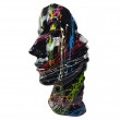 Statue en résine 50 cm – Visage abstrait splash noir - 2