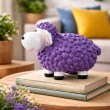 Statue Mouton Résine Violet 23cm Tête Blanche Déco Jardin - 5