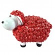 Statue Mouton Résine Rouge 23cm Déco Jardin Intérieur Corail - 1