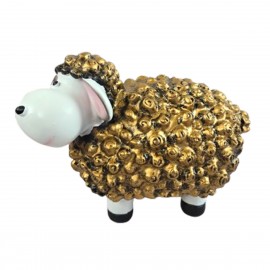 Statue Mouton Résine Doré antique 23cm Déco Jardin Intérieur Or