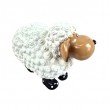 Figurine Mouton Résine Blanc Crème Tête Beige Bottes Pois 23 cm - 4