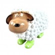 Statuette Mouton Résine Blanc Tête Beige Bottes Vertes Pois 23 cm - 2