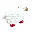 Statue Mouton Résine Blanc Tête Beige Bottes Rouges Pois 23 cm - 4