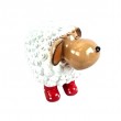 Statue Mouton Résine Blanc Tête Beige Bottes Rouges Pois 23 cm - 5