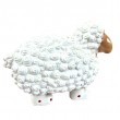 Statue Mouton Résine Blanc Tête Beige Pattes Pois Rouges 23 cm - 4