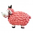 Statue Mouton Résine Rose Tête Blanche Cornes Noires Droites 23 cm - 2