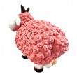Statue Mouton Résine Rose Tête Blanche Cornes Noires Droites 23 cm - 3